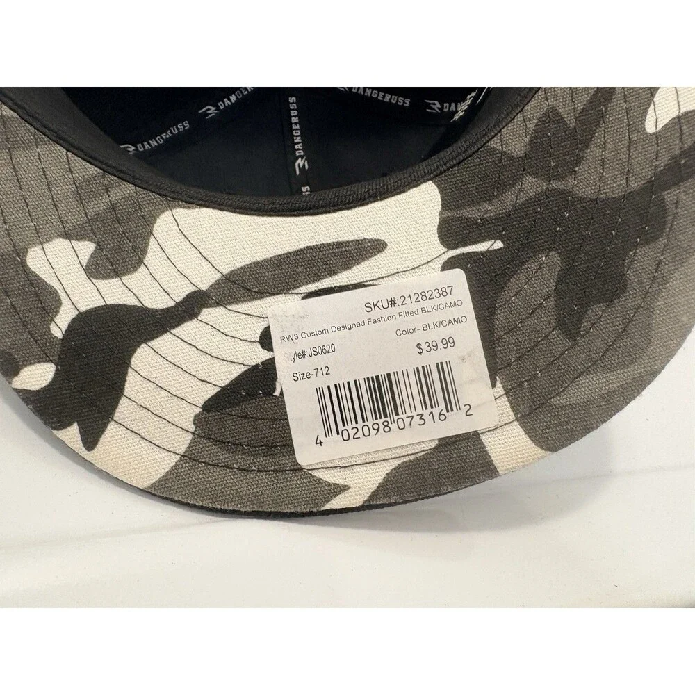 3Brand Camo Logo Black Hat Men’s 7 1/2 Lids Exclusive Special Edition Pins NWT